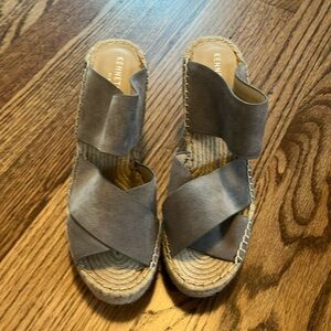Kenneth Cole Gray Wedge Sandals - new with tag! Size 6.5!